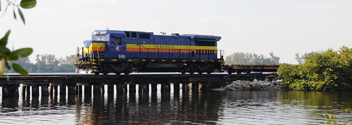 Seminole Gulf Rail Train On Bridge